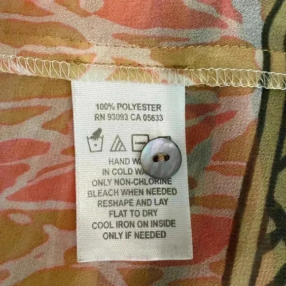 Nic Zoe Womens Size Small Skipping Stones Tunic Top Button Front Sheer Chiffon - Picture 4 of 9